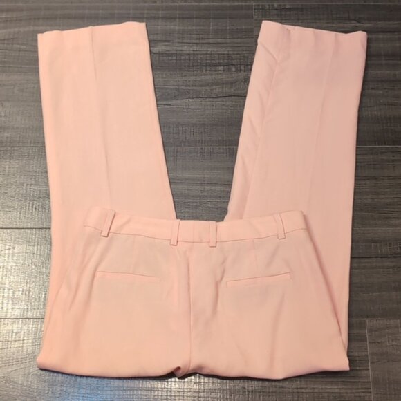 ZARA Linen Blend Trousers Womens Medium Pink Peach Blush Straight Leg Pants - Picture 14 of 14